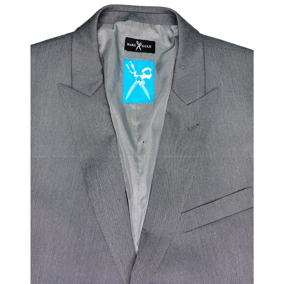 Marc Ecko Jacket Blazer Sport Coat 46L Gray Cut & Sew Double Vented - Picture 5 of 12
